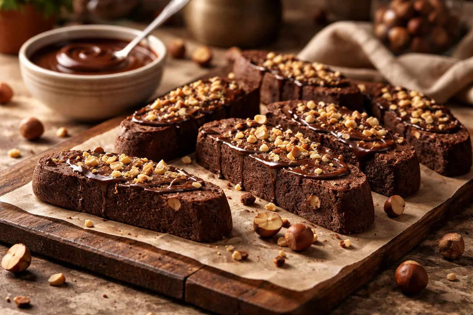chocolate hazelnut biscotti