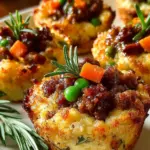 Mini Shepherd's Pie Bites served on a plate with fresh herbs
