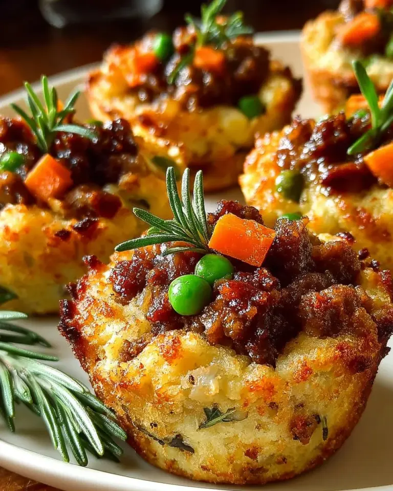 Mini Shepherd's Pie Bites served on a plate with fresh herbs