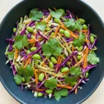 Colorful Asian cabbage stir fry with vegetables in a pan