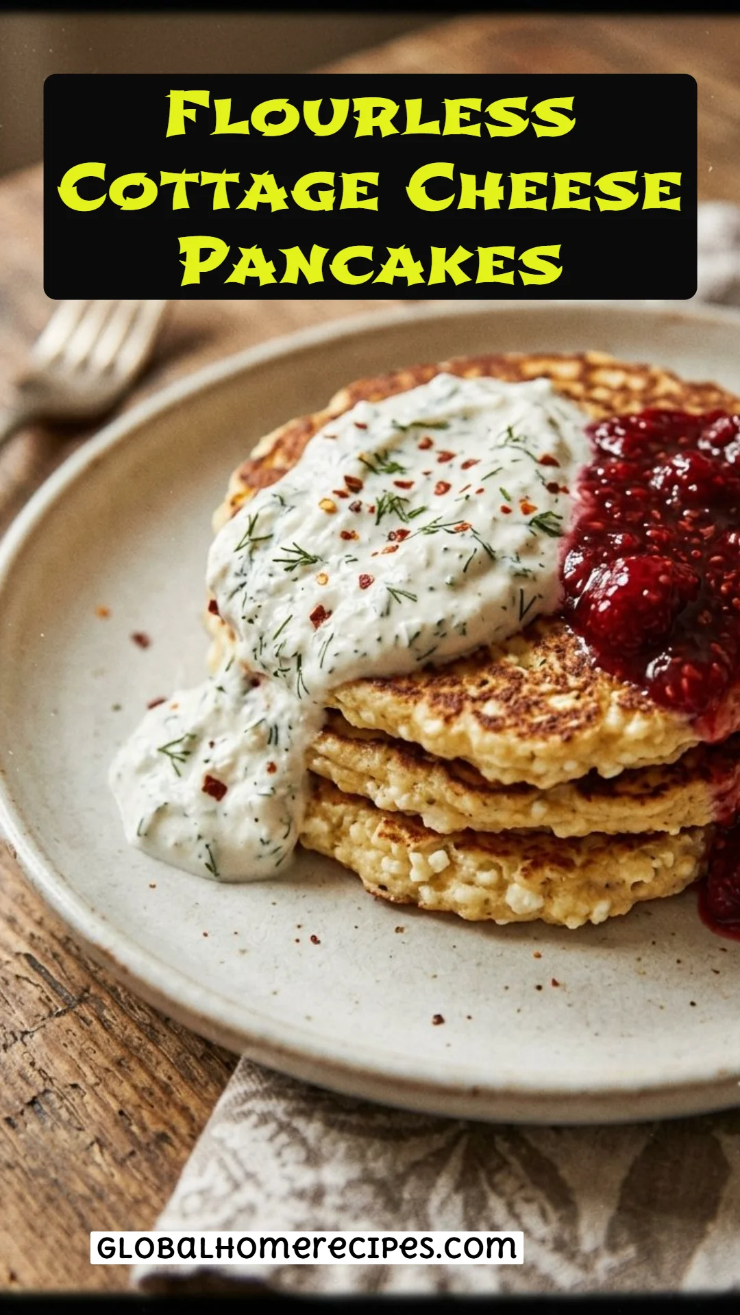 Flourless Cottage Cheese Pancakes