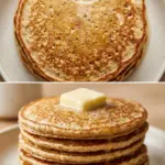 Fluffy oatmeal pancakes without banana served on a plate