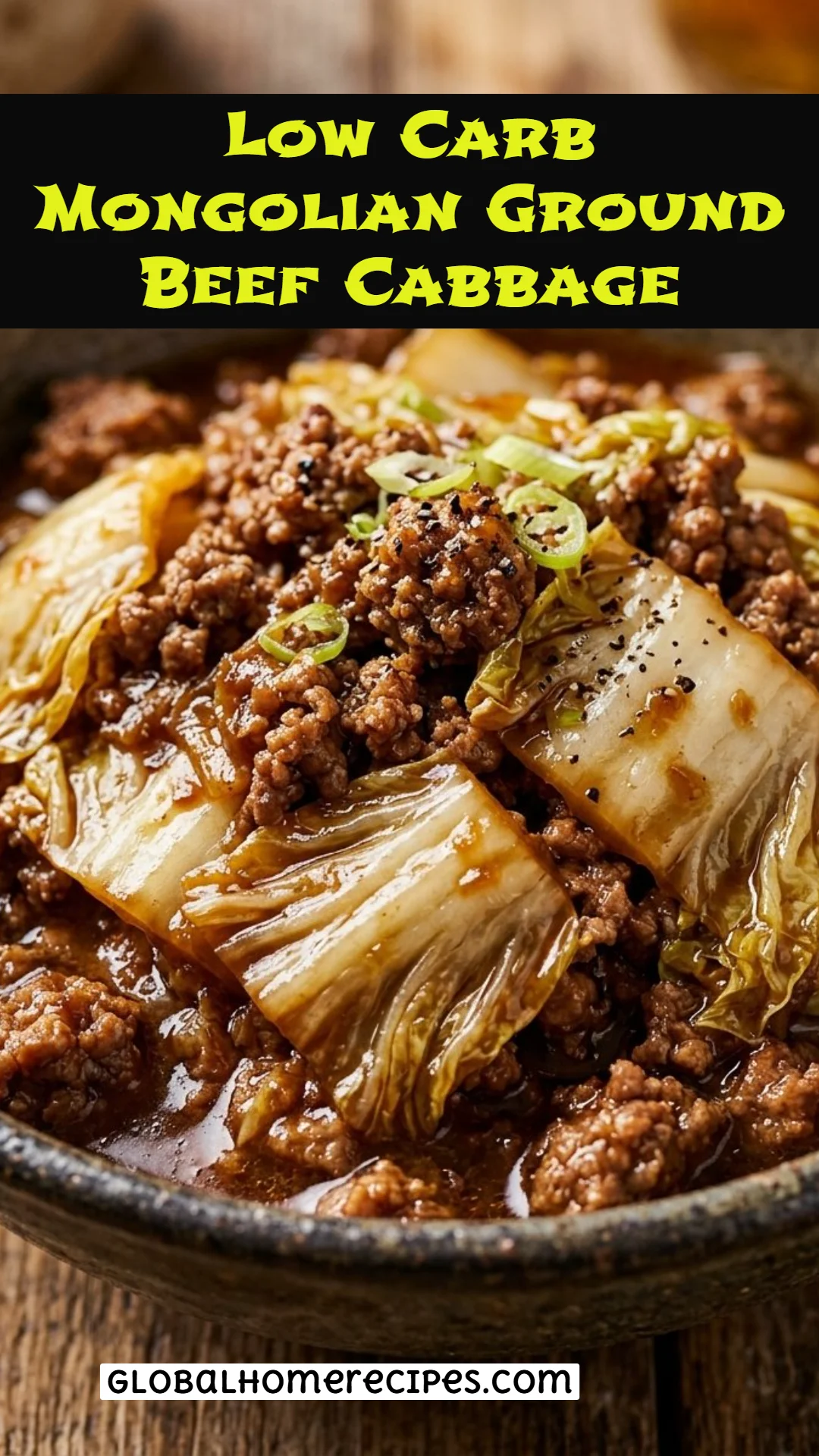 Low Carb Mongolian Ground Beef Cabbage