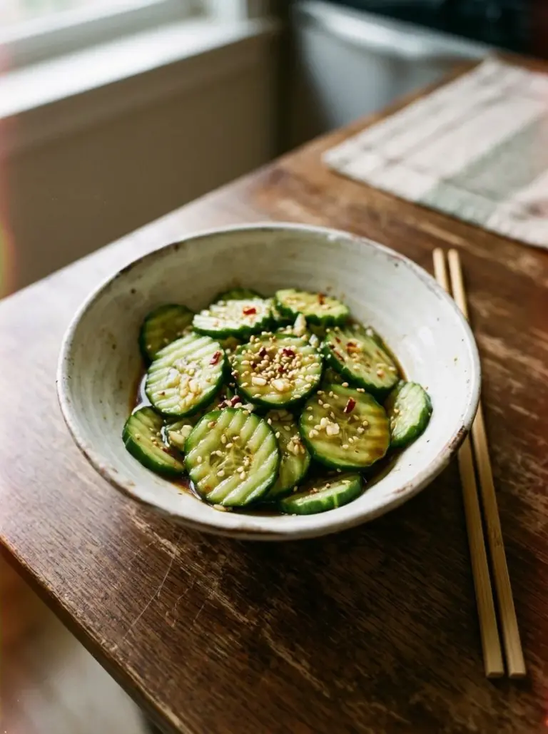 Delicious Asian cucumber salad with vibrant colors and flavors